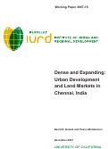 Cover page: Dense and Expanding: Urban Development and Land Markets in Chennai, India