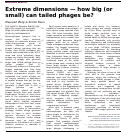 Cover page: Extreme dimensions — how big (or small) can tailed phages be?