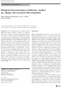 Cover page: Biological Characterisation of Haliclona (?gellius) sp.: Sponge and Associated Microorganisms