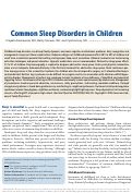 Cover page: Common Sleep Disorders in Children.