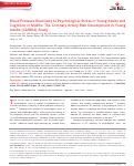Cover page: Blood Pressure Reactivity to Psychological Stress in Young Adults and Cognition in Midlife: The Coronary Artery Risk Development in Young Adults (CARDIA) Study