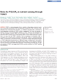 Cover page: Roles for PI(3,5)P2 in nutrient sensing through TORC1