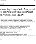 Cover page: What Patients Say: Large-Scale Analyses of Replies to the Parkinsons Disease Patient Report of Problems (PD-PROP).