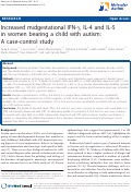 Cover page: Increased mid-gestational IFN-gamma, IL-4, and IL-5 in women giving birth to a child with autism: a case-control study