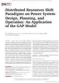 Cover page: Distributed Resources Shift Paradigms on Power System Design, Planning, and Operation: An Application of the GAP Model