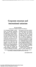 Cover page: Corporate structure and international unionism.
