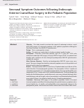 Cover page: Sinonasal Symptom Outcomes following Endoscopic Anterior Cranial Base Surgery in the Pediatric Population.