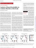 Cover page: Analysis of shared heritability in common disorders of the brain