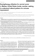 Cover page: Brachytherapy utilization for cervical cancer in Western United States border counties: seeking to understand referral patterns for outcome improvement