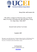 Cover page: The Effect of Improved Fuel Economy on Vehicle Miles Traveled: Estimating the Rebound Effect Using U.S. State Data, 1966-2001