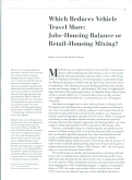 Cover page: Which Reduces Vehicle Travel More: Jobs-Housing Balauce or Retail-Housing Mixing?