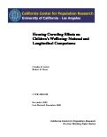 Cover page: Housing Crowding Effects on Children’s Wellbeing: National and Longitudinal Comparisons