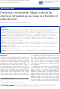 Cover page: Predicting non-isometric fatigue induced by electrical stimulation pulse trains as a function of pulse duration