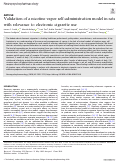 Cover page: Validation of a nicotine vapor self-administration model in rats with relevance to electronic cigarette use