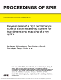Cover page: Development of a high performance surface slope measuring system for two-dimensional mapping of x-ray optics