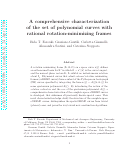 Cover page: A comprehensive characterization of the set of polynomial curves with rational rotation-minimizing frames