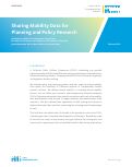 Cover page: Sharing Mobility Data for Planning and Policy Research