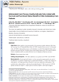 Cover page: Abbreviated Care‐Process Quality Indicator Sets Linked with Survival and Functional Status Benefit in Older Adults Under Ambulatory Care