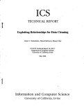 Cover page of Exploiting relationships for data cleaning