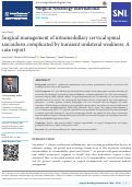 Cover page: Surgical management of intramedullary cervical spinal sarcoidosis complicated by transient unilateral weakness: A case report
