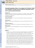 Cover page: Parental Immigration Status is Associated with Children’s Health Care Utilization: Findings from the 2003 New Immigrant Survey of US Legal Permanent Residents
