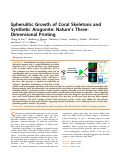 Cover page: Spherulitic Growth of Coral Skeletons and Synthetic Aragonite: Nature’s Three-Dimensional Printing