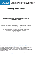 Cover page: Chinese Philanthropic Response to COVID-19 in the Malaysian Context
