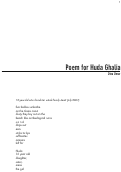 Cover page: Poem for Huda Ghalia