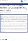 Cover page: Vascular endothelial growth factor (VEGF) expression in locally advanced prostate cancer: secondary analysis of radiation therapy oncology group (RTOG) 8610