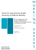 Cover page: From the Quantity to the Quality of Employment: An Application of the Capability Approach to the Chilean Labour Market