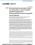 Cover page: Brain-derived neurotrophic factor as a biomarker in cancer-related cognitive impairment among adolescent and young adult cancer patients