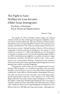 Cover page: The Fight to Save Welfare for Low-Income Older Asian Immigrants: The Role of National Asian American Organizations