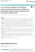 Cover page: Co-occurring symptoms of attention deficit hyperactivity disorder (ADHD) in a population-based sample of adolescents screened for depression