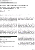 Cover page: Description of the novel perchlorate-reducing bacteria Dechlorobacter hydrogenophilus gen. nov., sp. nov. and Propionivibrio militaris, sp. nov.