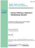 Cover page: Energy Efficiency Indicators Methodology Booklet