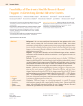 Cover page: Feasibility of Electronic Health Record-Based Triggers in Detecting Dental Adverse Events.