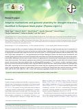 Cover page: Adaptive mechanisms and genomic plasticity for drought tolerance identified in European black poplar (Populus nigra L.)