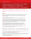 Cover page: A Retrospective Cohort Study of the Effect of Home Institution on Emergency Medicine Standardized Letters of Evaluation