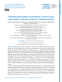 Cover page: Predicting photooxidant concentrations in aerosol liquid water based on laboratory extracts of ambient particles