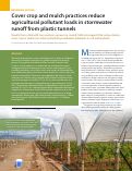 Cover page: Cover crop and mulch practices reduce agricultural pollutant loads in stormwater runoff from plastic tunnels