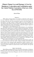 Cover page: Climate Change Loss and Damage: A Case for Mandatory Cooperation and Contribution under the United Nations Convention of the Law of the Sea (UNCLOS)