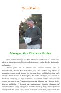 Cover page: Orin Martin: Manager, Alan Chadwick Garden, CASFS