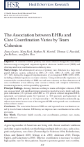 Cover page: The association between EHRs and care coordination varies by team cohesion.