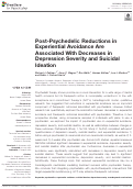 Cover page: Post-Psychedelic Reductions in Experiential Avoidance Are Associated With Decreases in Depression Severity and Suicidal Ideation