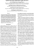 Cover page: Symbolic Reasoning with Bounded Cognitive Resources