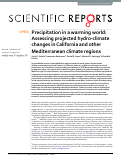 Cover page: Precipitation in a warming world: Assessing projected hydro-climate changes in California and other Mediterranean climate regions