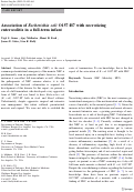 Cover page: Association of Escherichia
              coli O157:H7 with necrotizing enterocolitis in a full-term infant