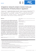 Cover page: Integrative network analysis reveals molecular mechanisms of blood pressure regulation