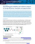 Cover page: Quantifying grid reliability and resilience impacts of energy efficiency: Examples and opportunities