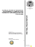 Cover page: Technical Review of Residential Programmable Communicating Thermostat Implementation for Title 24-2008